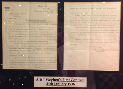 A & J Stephen (Bulders) Ltd first contract dated 1936